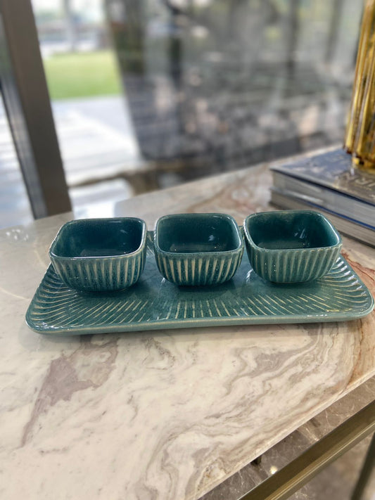 Serving Platter Tray with Bowls
