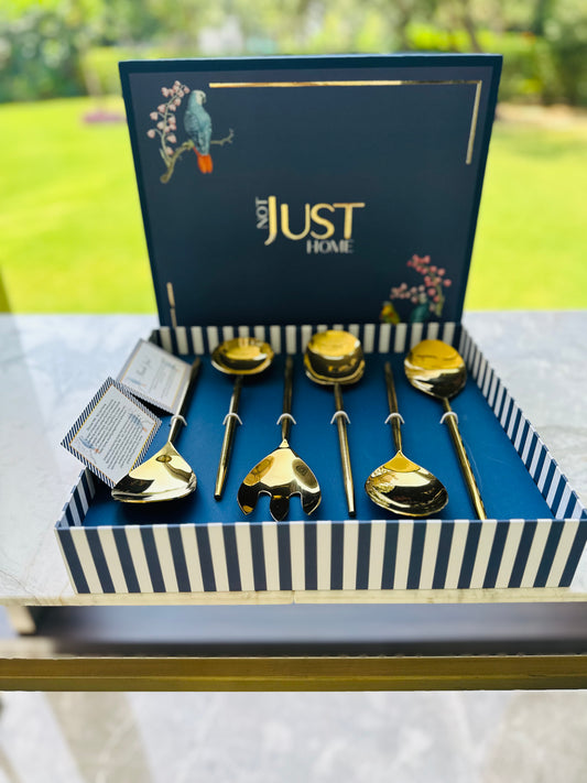 Serving Spoons Set of 6 - Gold