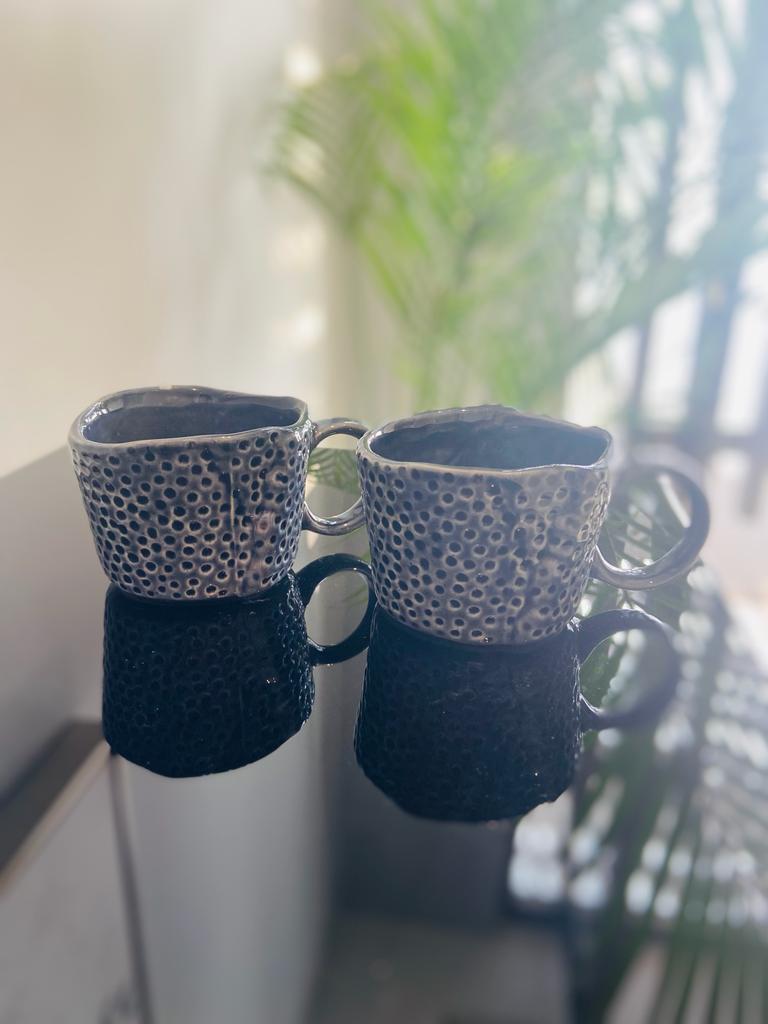 Mugs - Small Blue Mugs l Ceramic Tea Mugs l Stylish Coffee Mugs l