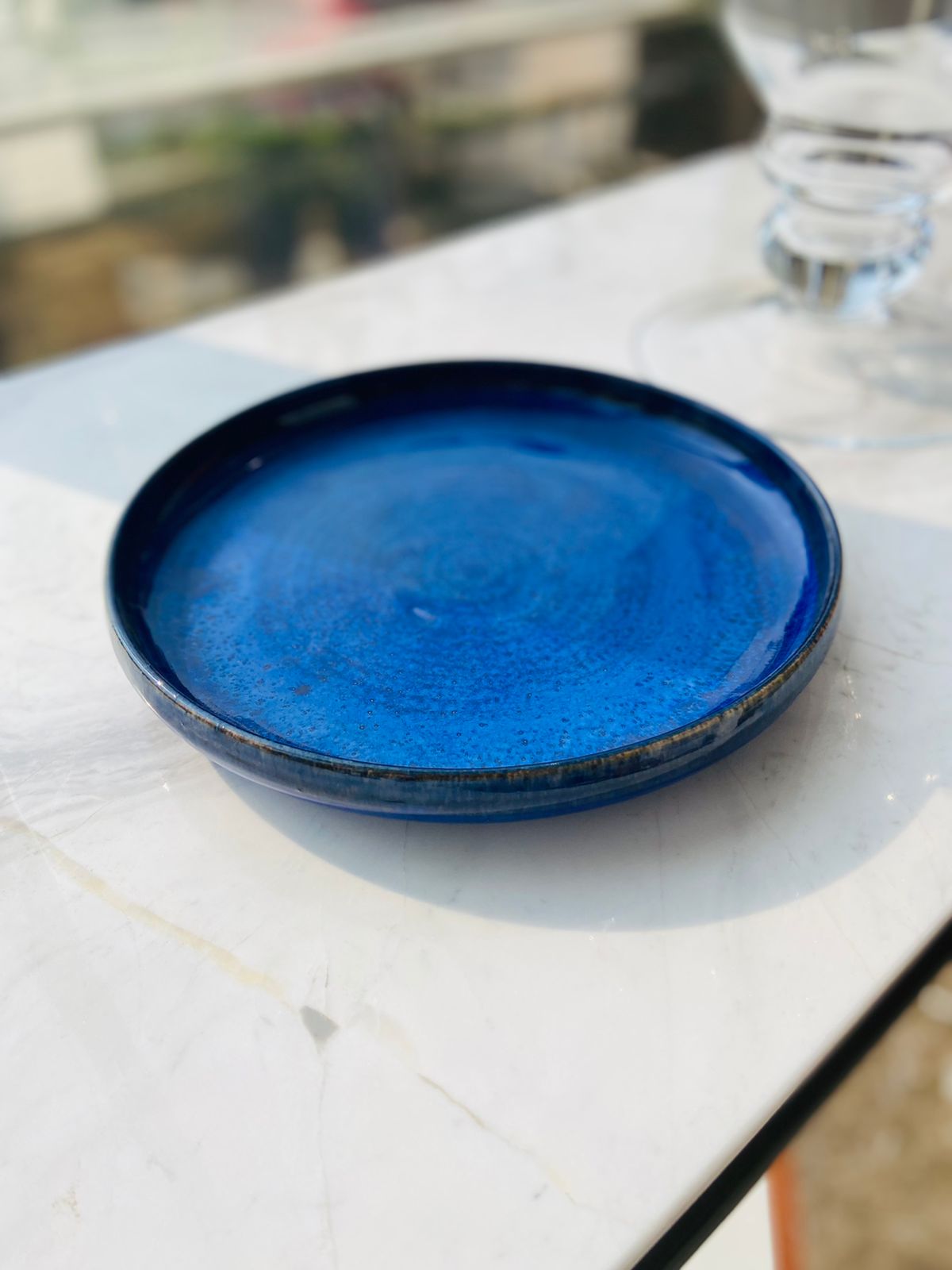 11" Deep Dish - Blue l Ceramic Dinner Plate l Serving Pottery Dish l Rustic Plate l