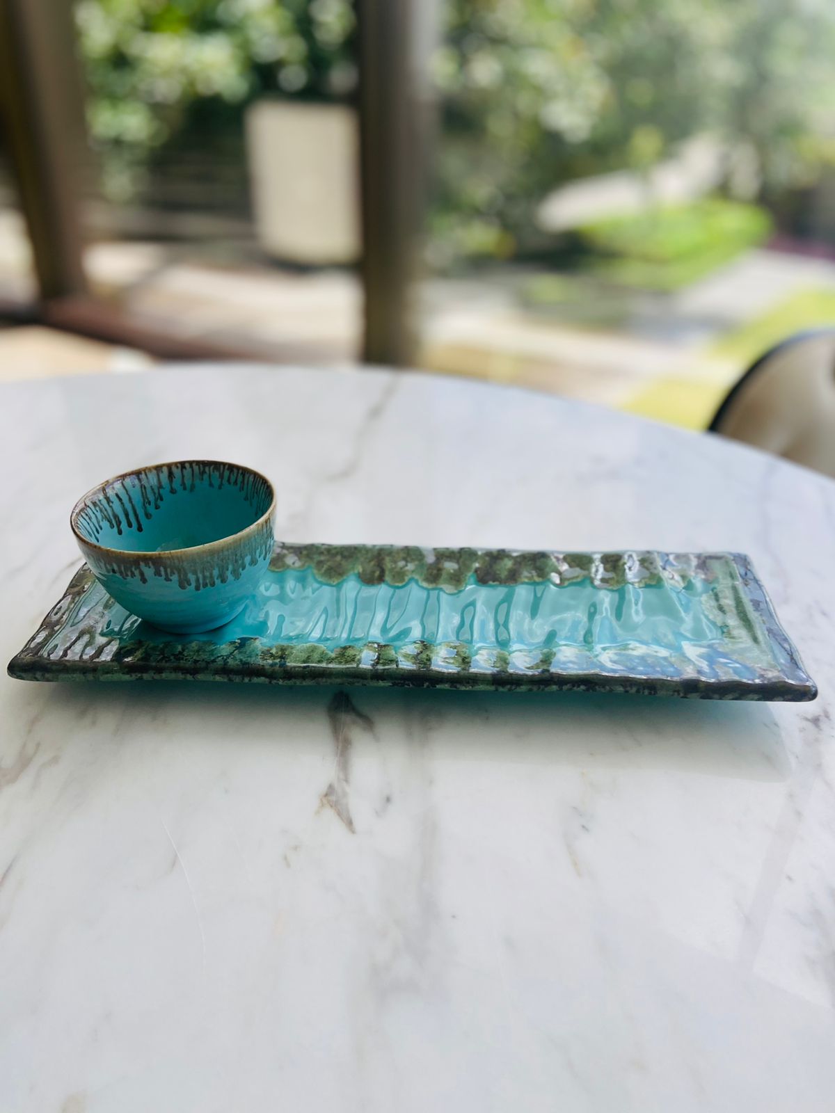Rectangular Platter - Green l Handmade Pottery l Housewarming Gift l Ceramic Platter l Serving Platter l
