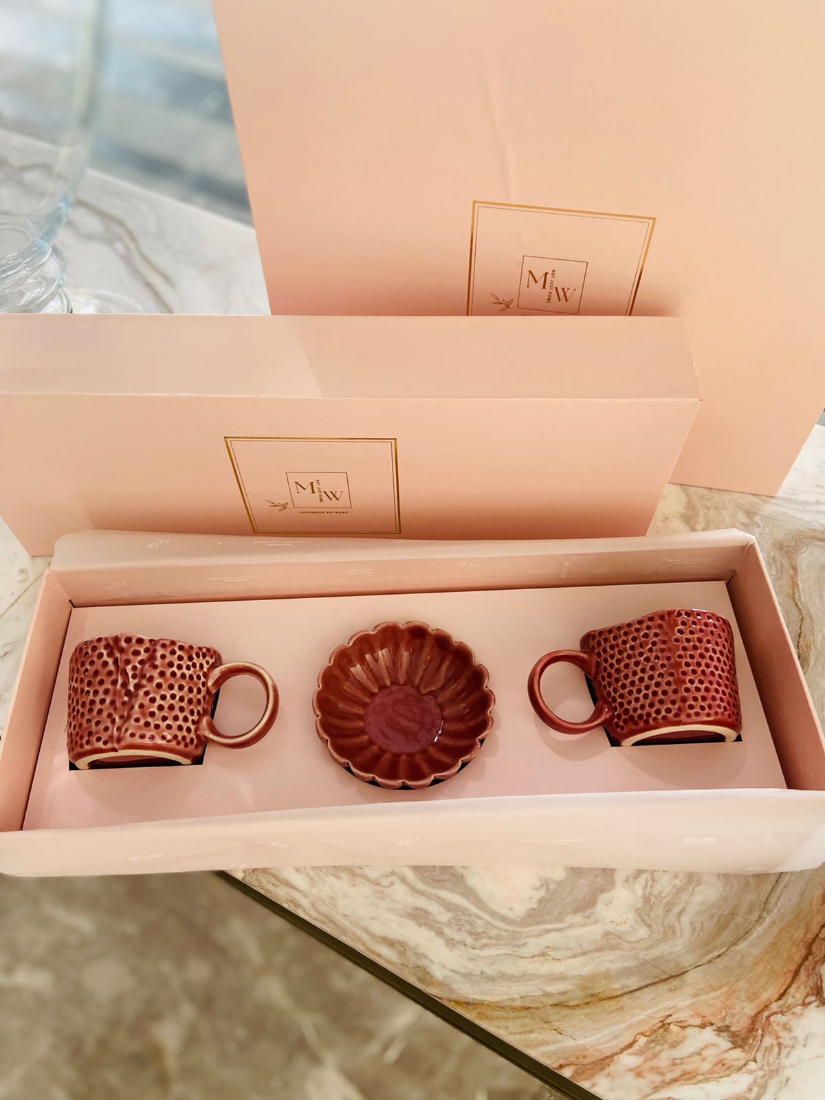 Mug  Gift Set - Small Red Mugs l Gift Mugs l Ceramic Milk Mugs l Red Mugs l Tea cup l