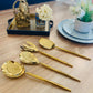 Serving Spoons (Set of 4) - Plain Gold Handles l Gold Serving Spoons l Gold Tableware