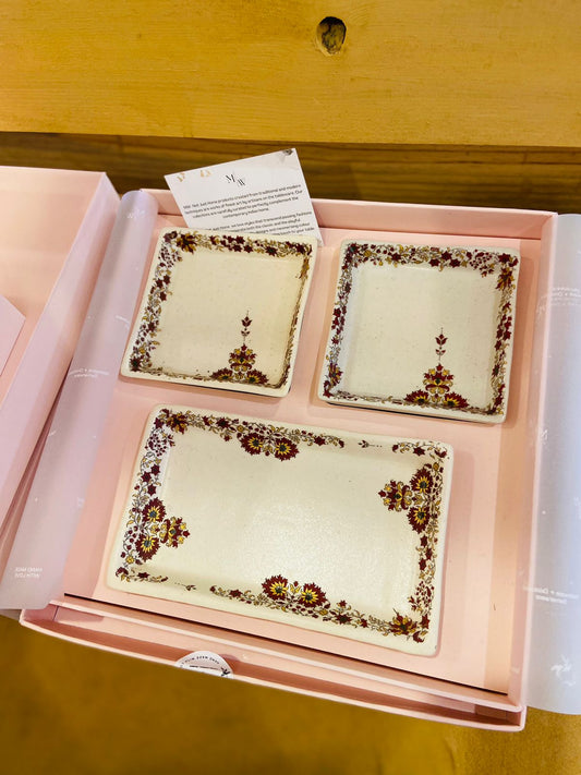 3 Platter Printed Gift Set - Royal Print l Royal Design Serving Platter