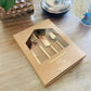 MW- Not Just Home Cutlery - Set of 4- Champagne Gold With Square Handles l Champagne Gold Cutlery Set
