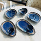 Set of 7 Serving Set - Blue l Ceramic Shell Platter l Leaf Platter Snack Bowl l Almond Platter l Ceramic Dip Bowl l